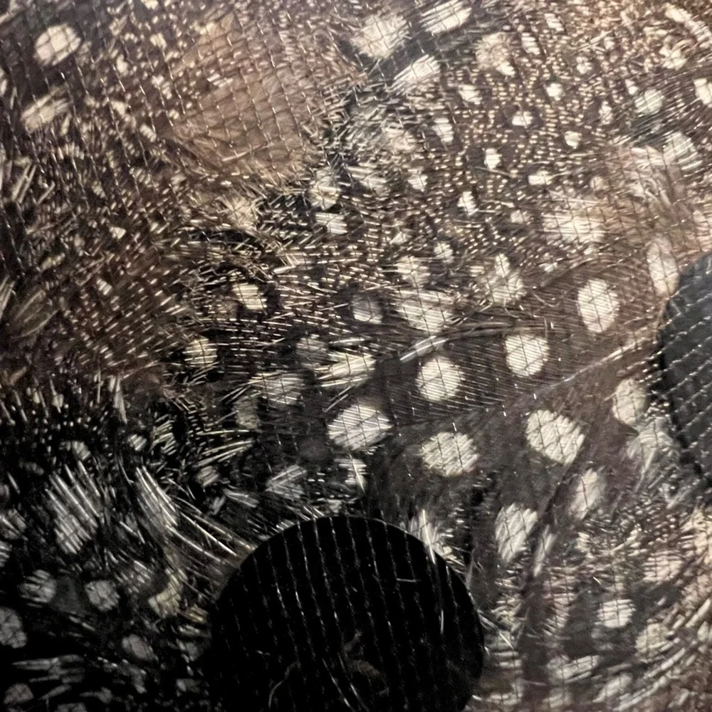 Lemington Vintage Cloque Hat- Feather, Netting & Sequin Disks, The Block Co. - Picture 9 of 9